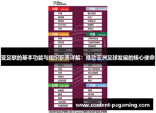 亚足联的基本功能与组织职责详解：推动亚洲足球发展的核心使命
