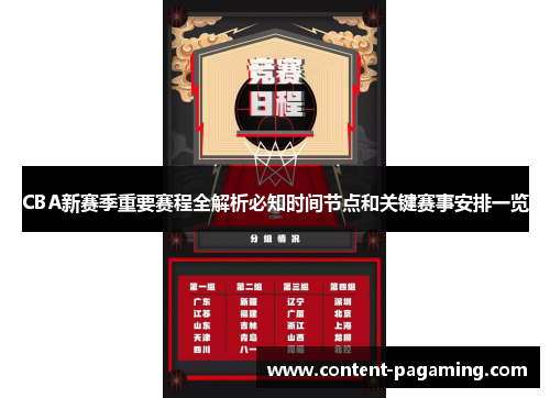 CBA新赛季重要赛程全解析必知时间节点和关键赛事安排一览