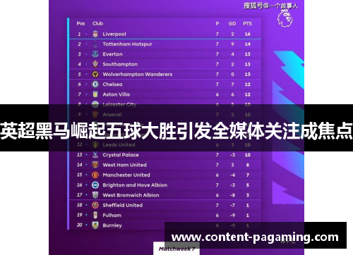 英超黑马崛起五球大胜引发全媒体关注成焦点 英超黑马崛起五球大胜引发全媒体关注成焦点