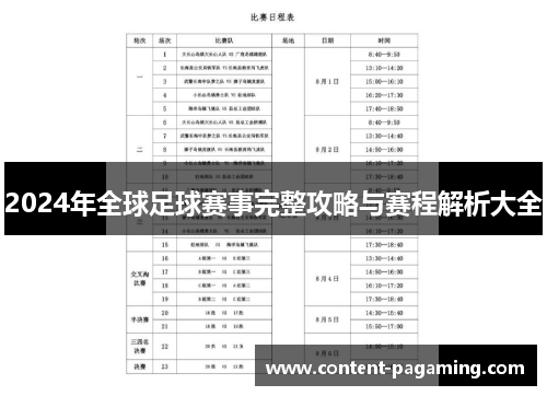 2024年全球足球赛事完整攻略与赛程解析大全